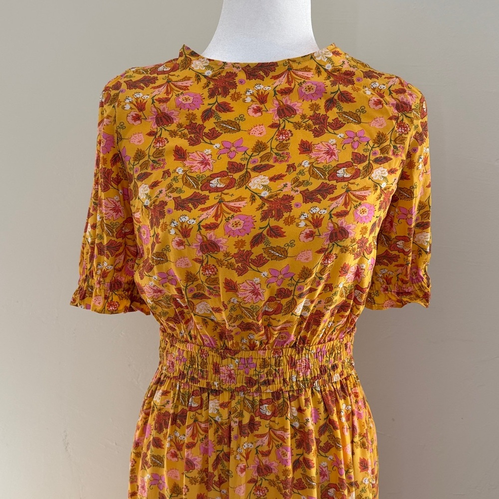 Loft Women's Small Yellow Short Sleeve Dress - Picture 2 of 12